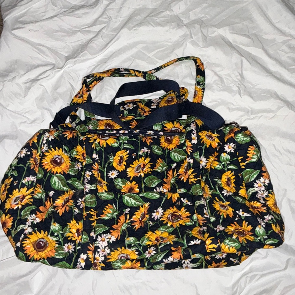 Vera Bradley Sunflower Travel Bag - Black and Yellow weekender bag